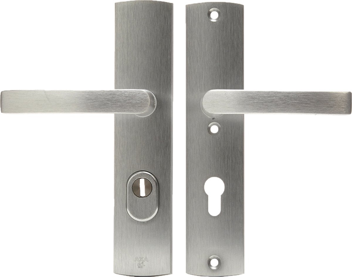 Axa veiligheidsbeslag (curve plus) aluminium geslepen: kruk-kruk (model blok) pc72 met kerntrekbeveiliging skg***