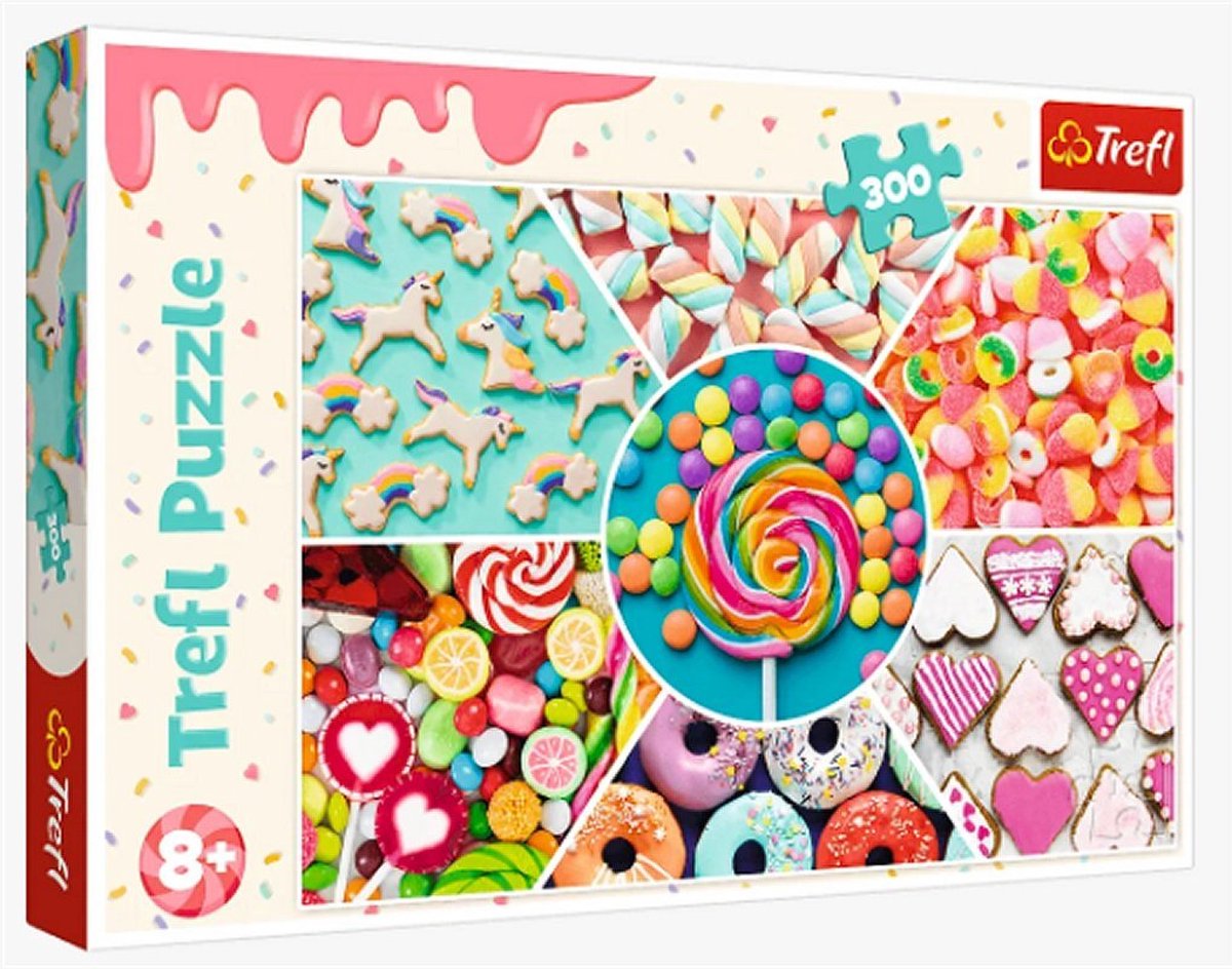 Trefl Puzzle Sweets - Puzzle colorato da 300 pezzi per bambini.