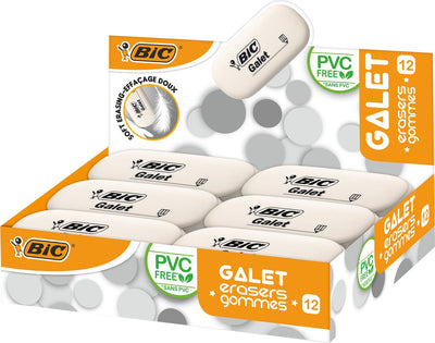 Gomas de borrar galet bic - caja de 12 piezas