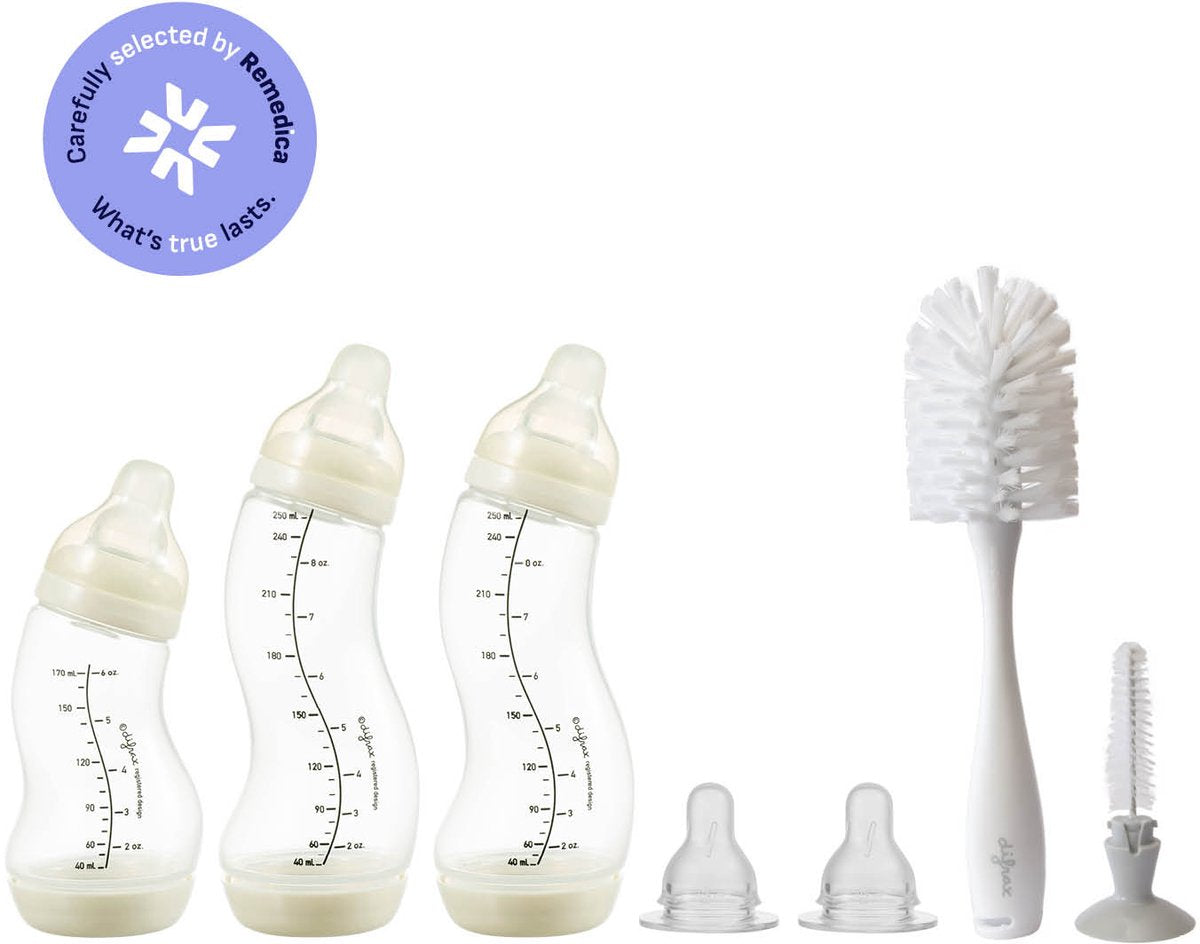 Pacchetto baby Difrax - neonato - scovolino, biberon, tettarella - baby shower