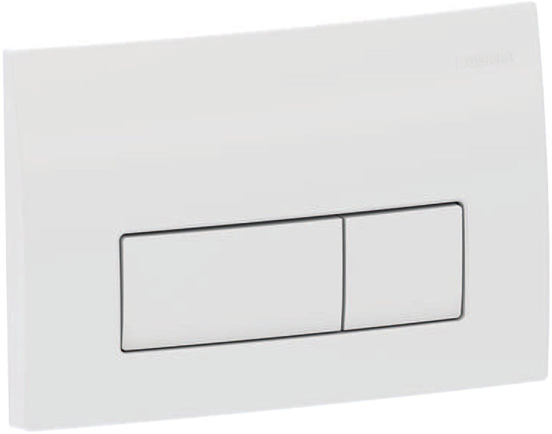 Placca di comando Geberit delta50 - 2 pulsanti a filo - pulsanti rettangolari - bianco alpino