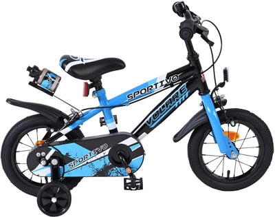 Bicicleta para niños Volare sportivo - niño - 12 pulgadas - azul negro - dos frenos de mano