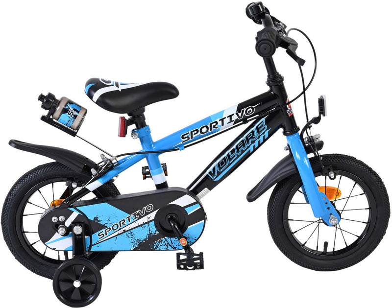 Bicicletta per bambini Volare sportivo - ragazzi - 12 pollici - blu nera - due freni a mano