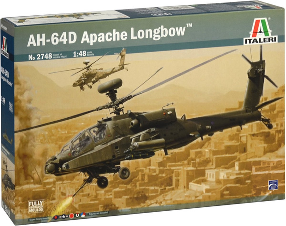 Italeri modelbouwpakket vliegtuigen - 2748 boeing ah-64d longbow apache - helikopter plastic - 1:48 - modelbouw