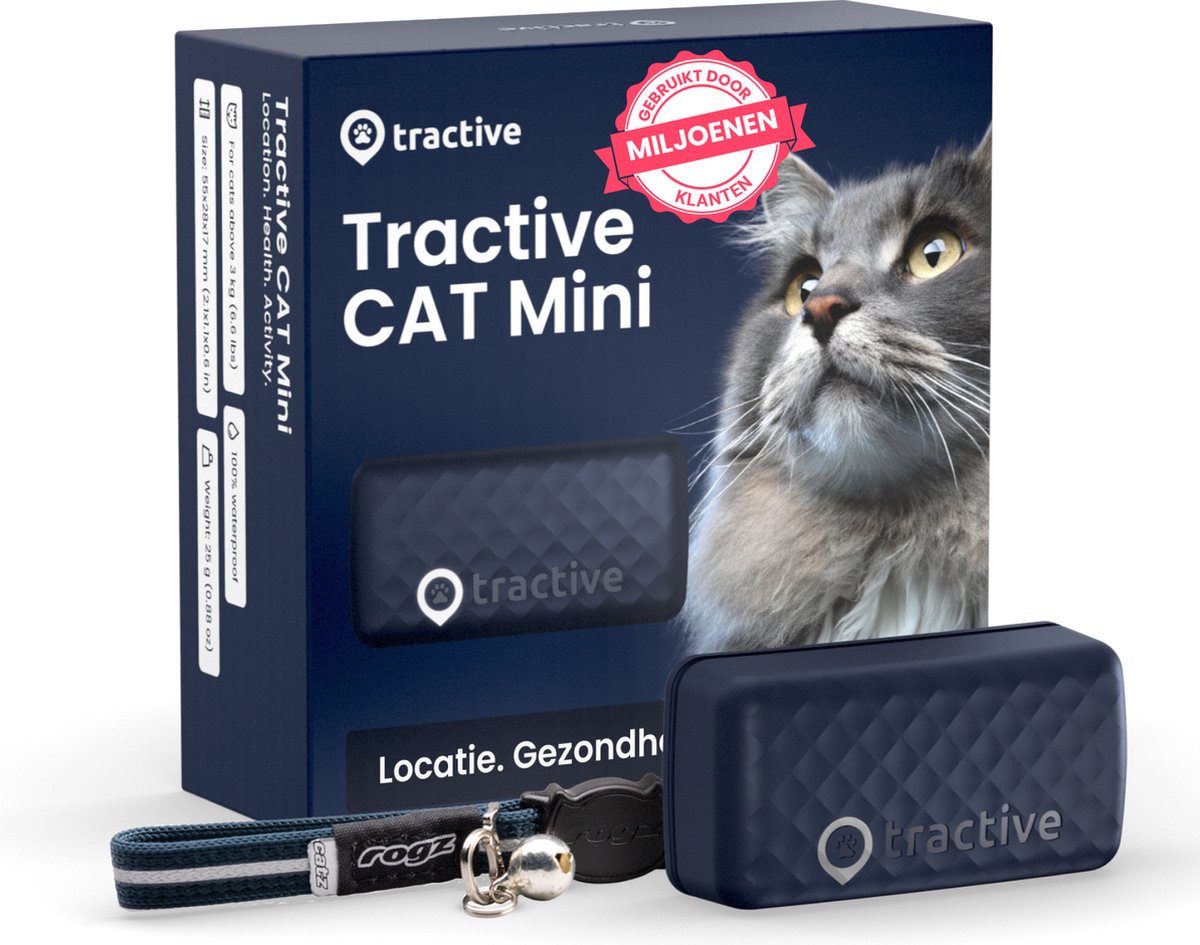 Tractive gps cat mini - kattentracker activiteitenmonitor