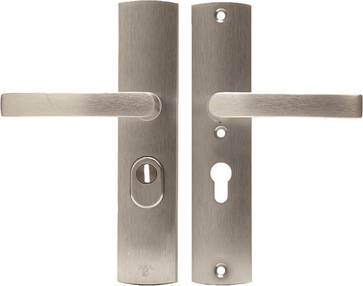 Raccordo di sicurezza Axa (curva plus) alluminio rettificato: maniglia-maniglia (modello block) pc55 con protezione antistrappo skg***