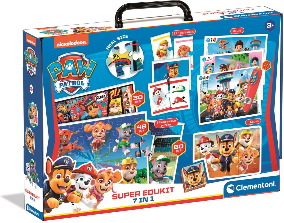 Clementoni paw patrol - super edukit - 7 spelletjes in 1 - educatief speelgoed - pratende pen - vanaf 3 jaar
