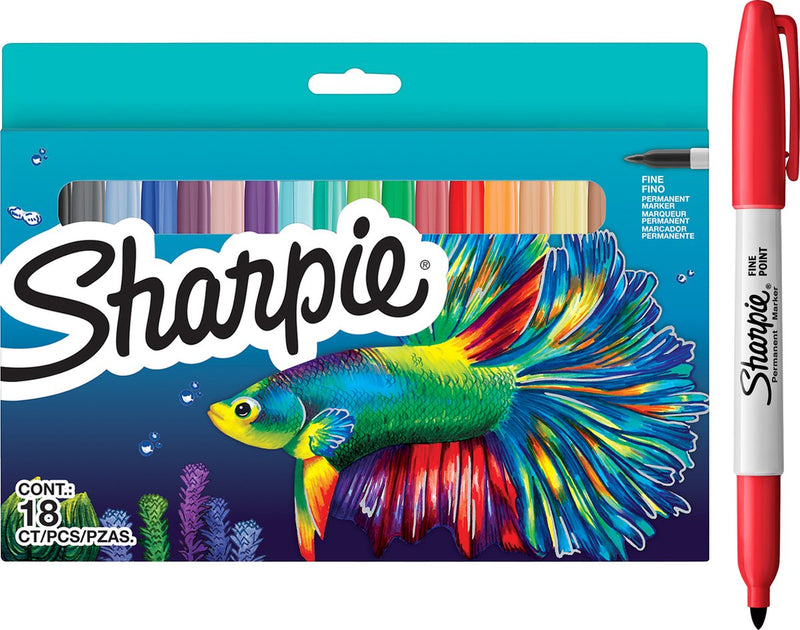 Set pennarelli indelebili | edizione limitata diversi colori | bel punto | 18 pennarelli | ritorno a scuola
