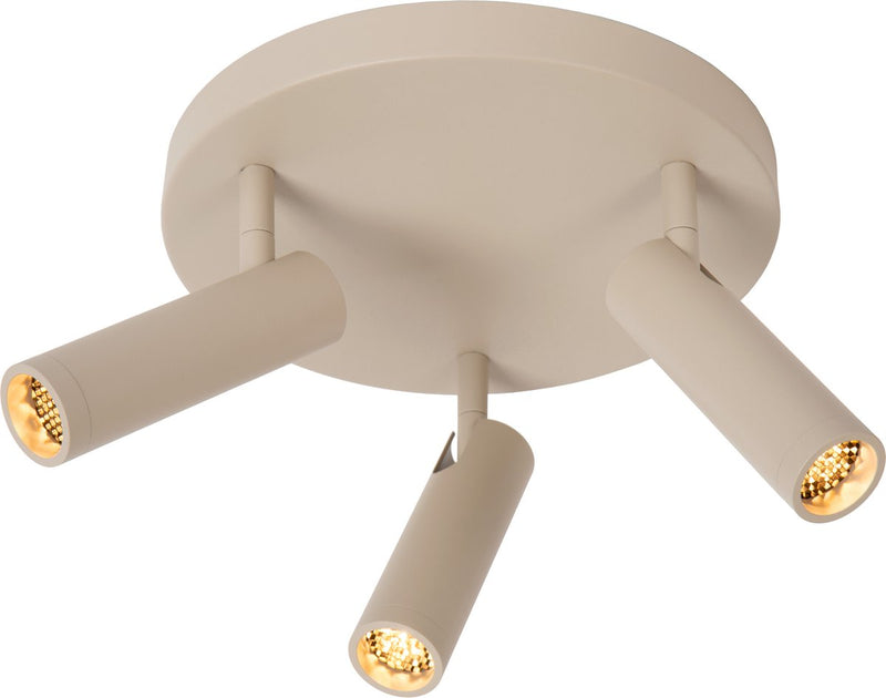 Lucide grado - faretto a soffitto (lampada da soffitto) - ø 25 cm - 3xgu10 (mr11) - tortora