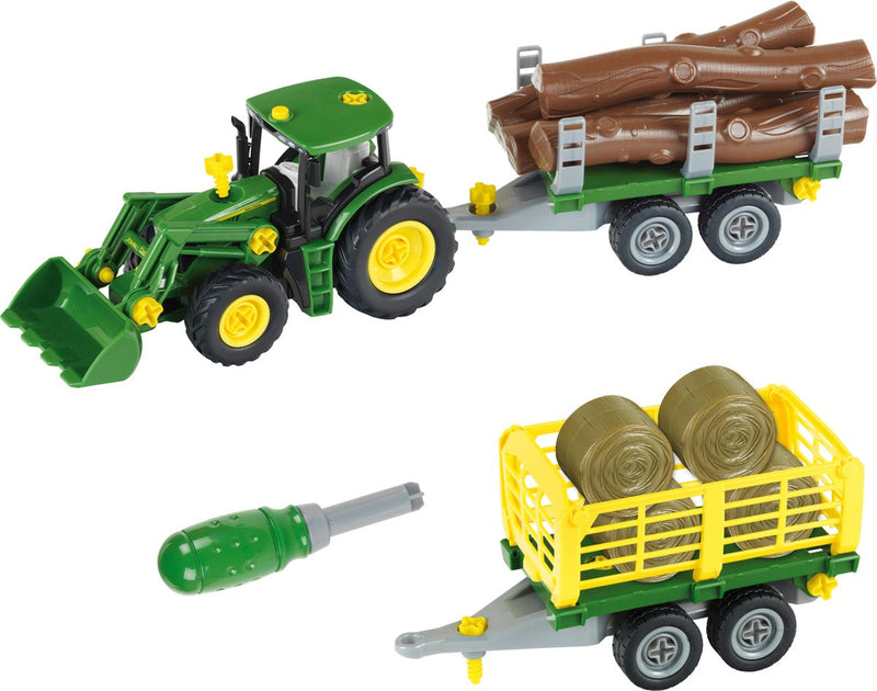 Tractor de construcción jd pequeño + accesorio para 2 mod.