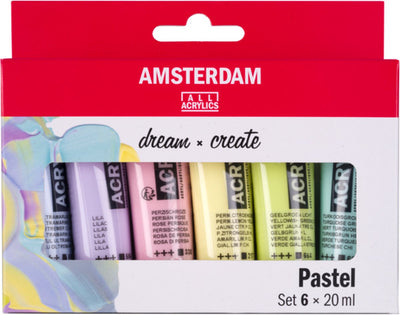 Bruynzeel Amsterdam serie standard set di pastelli acrilici da 20 ml, 6 pz.