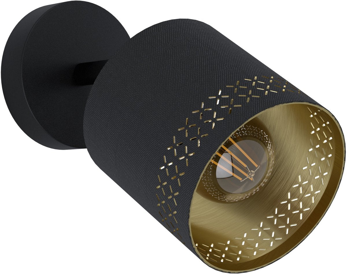 Eglo esteperra spot - e27 - ø 12 cm - zwart goud