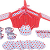 Bigjigs Set di tè nel cestino di stoccaggio rosso