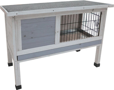 Conejera para flamencos - Conejera compacta para exteriores con jaula nocturna y zona de observación - 91x45x72 cm - Conejera Bugs Cottage gris