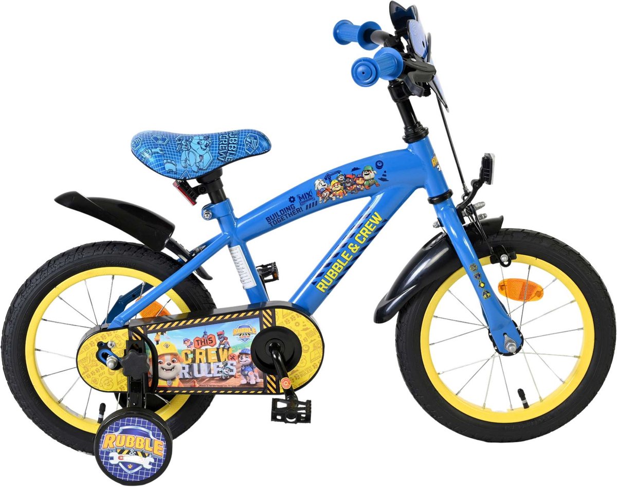 Rubble Crew - Bicicleta para niños - Chicos - 14 pulgadas - Azul