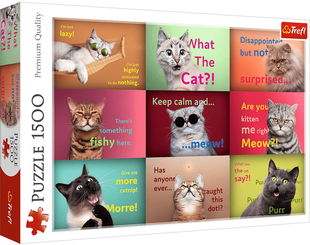 Trefl Puzzle Cats - Divertenti facce di gatti Puzzle da 1500 pezzi.