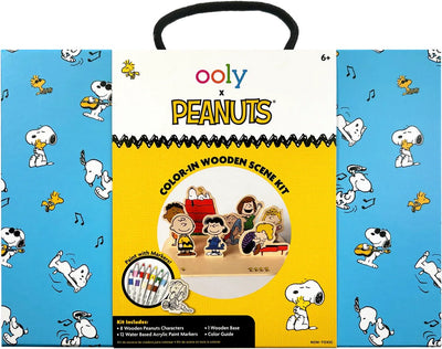 Ooly - x arachidi - scena pretagliata di Snoopy da colorare - 12 pennarelli acrilici