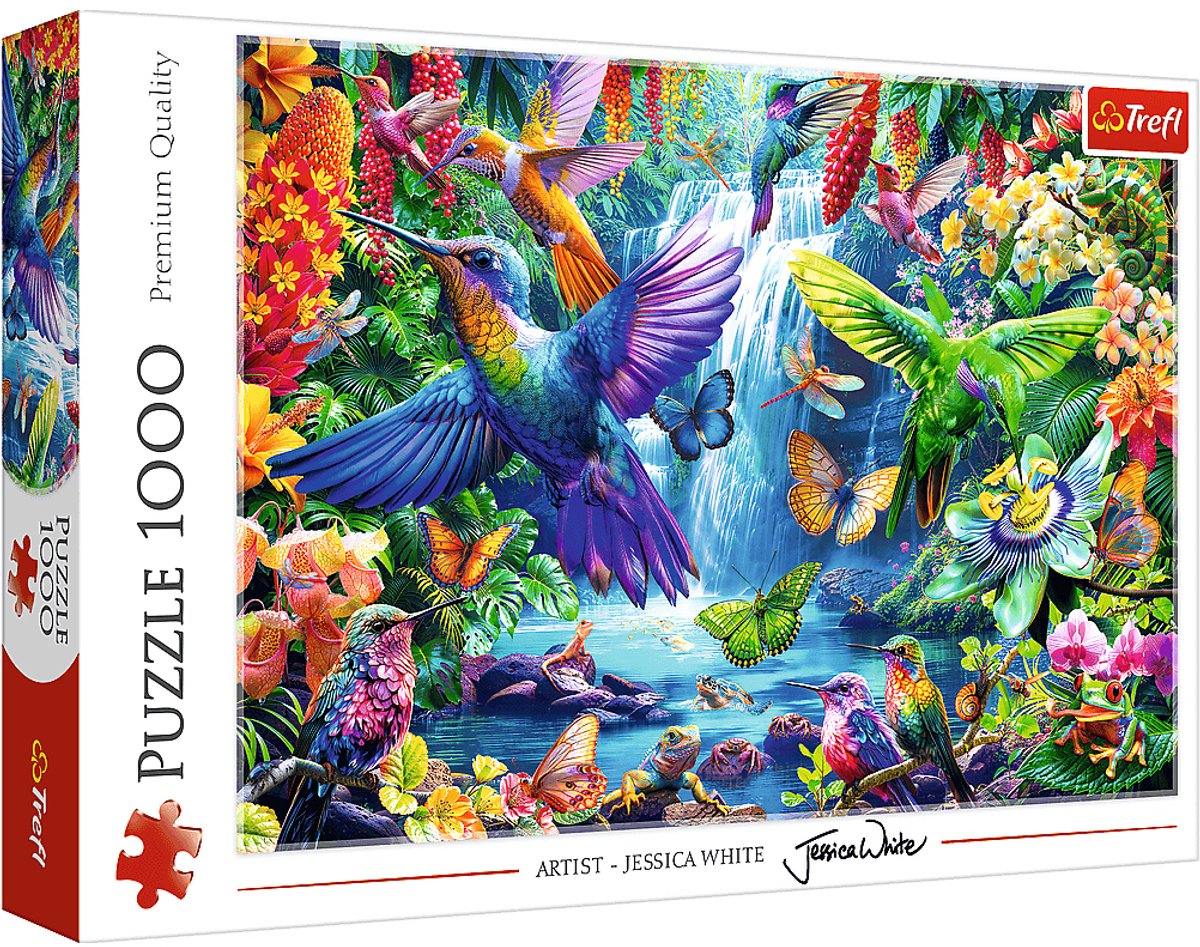 Puzzle Trefl 1000 pezzi - puzzle colibrì tropicali.