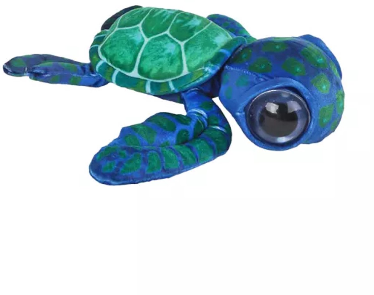 Lobbes destination deep cuddly plush - turtle green, 28cm.