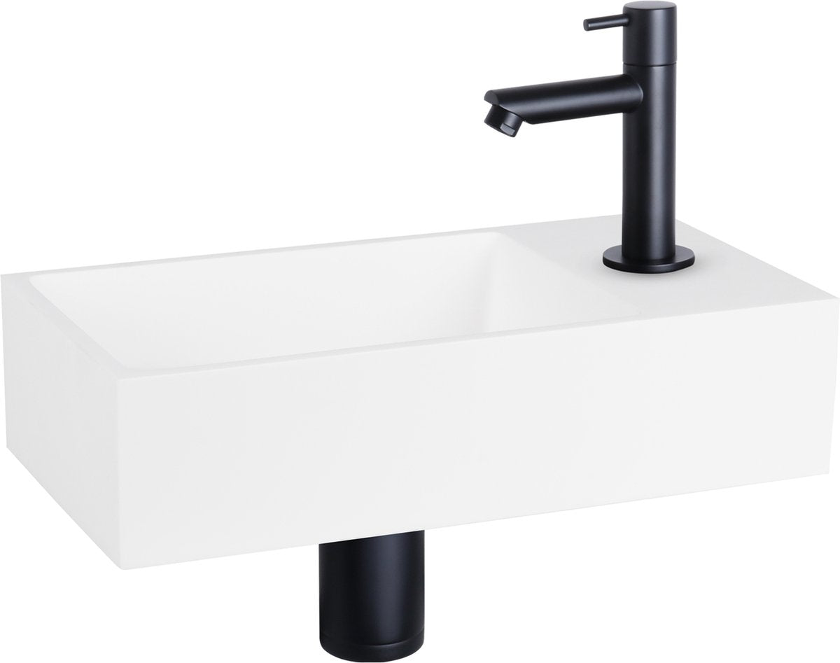 Juego de fuente Differnz - 36x18,5x9cm - rectángulo - 1 orificio para grifo - blanco