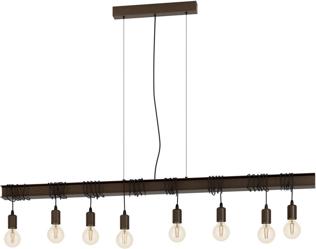 Eglo townshend 4 hanglamp - e27 - 150 cm - bruin
