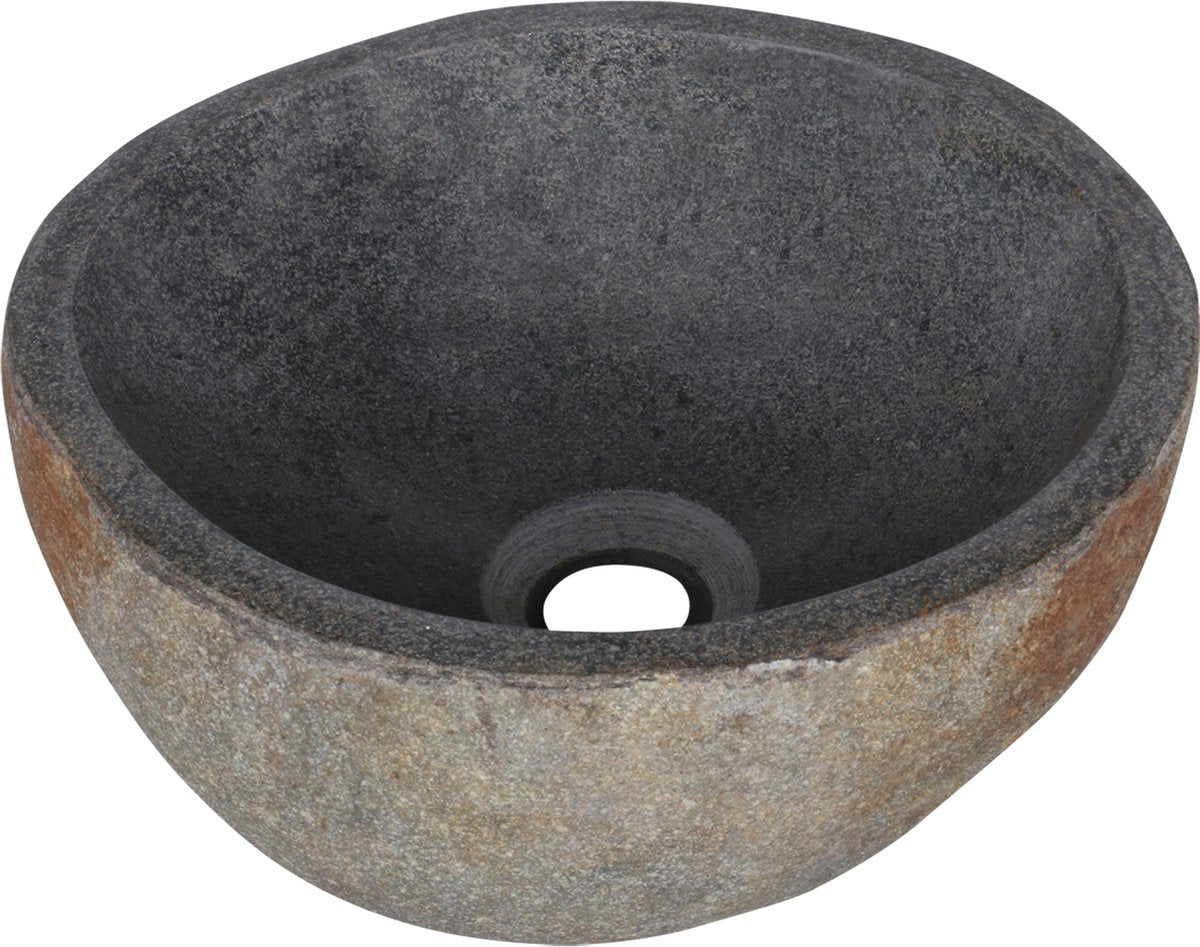 Differnz opbouw waskom boomer rond 21cm natuursteen grijs