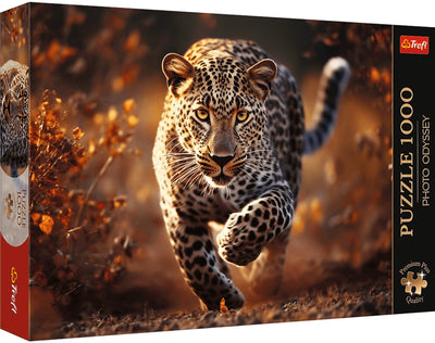 Puzzle Trefl 1000 pezzi - puzzle fotografico premium plus leopardo selvaggio fsc.