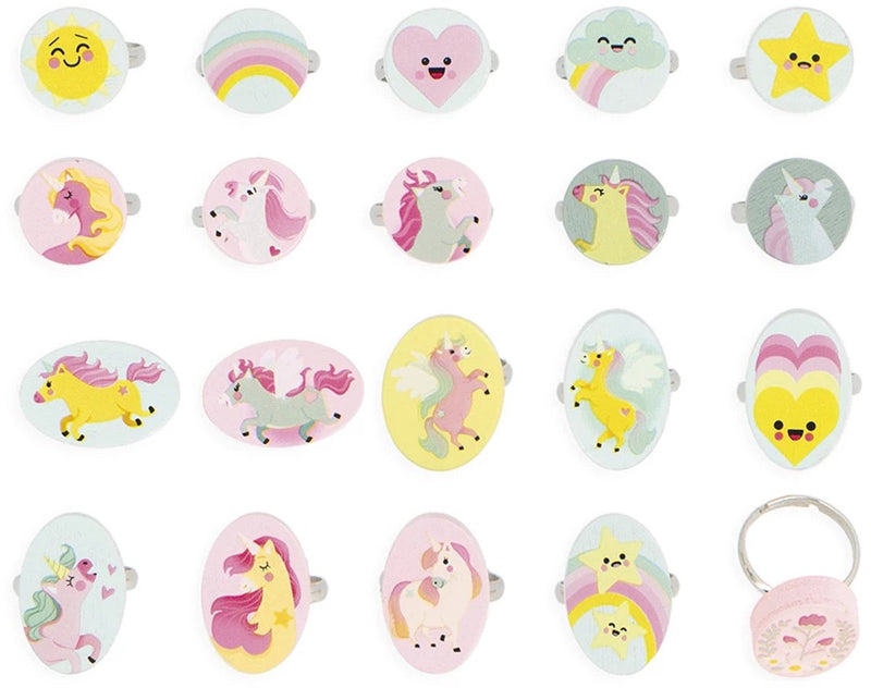 Janod - unicornio - juego de anillos de unicornio - 20 piezas
