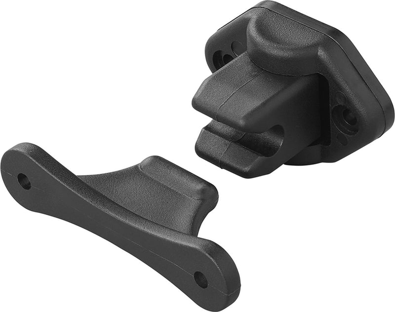 Proplus - Tope para puerta con bisagras - Tope para puerta de caravana - 2 piezas - Abrazadera para puerta - Soporte para puerta - Instalación sencilla y rápida - Función de bisagra - Soporte flexible para puerta de caravana - Universal - Negro