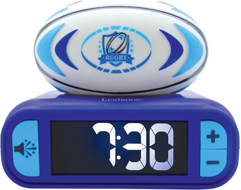 Sveglia digitale Lexibook con luce notturna del pallone da rugby 3D ed effetti sonori