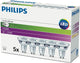 Philips led spot gu10 - 4.6w (50w) - warm wit licht - niet dimbaar - 5 stuks