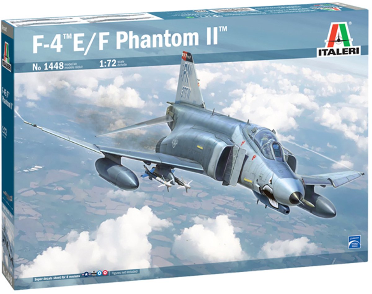 Italeri modelbouwpakket vliegtuigen - 1448 f-4e f phantom ii plastic - 1:72 - modelbouw
