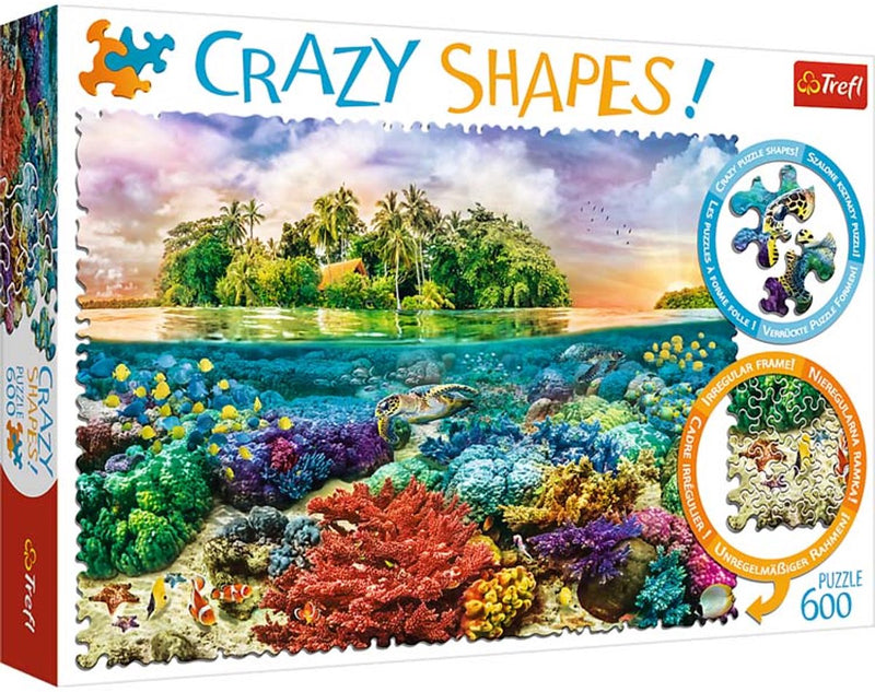 Puzzle Trefl isola tropicale 600 pezzi - forme pazzesche, qualità premium.