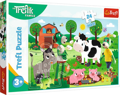 Trefl legpuzzel - ik family boerderij 24 maxi stukjes karton.