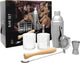 Leopold Vienna - set da cocktail da 7 pezzi (shaker per cocktail, pipetta, pestello, cucchiaio da bar, bicchieri) set regalo