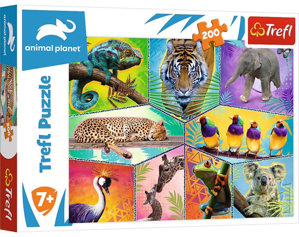 Trefl puzzel 200 stukjes - exotische dieren discovery animal planet.