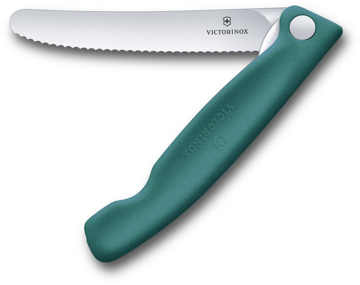Victorinox Cuchillo para tomates Swiss Classic plegable - 11 cm - dentado - verde