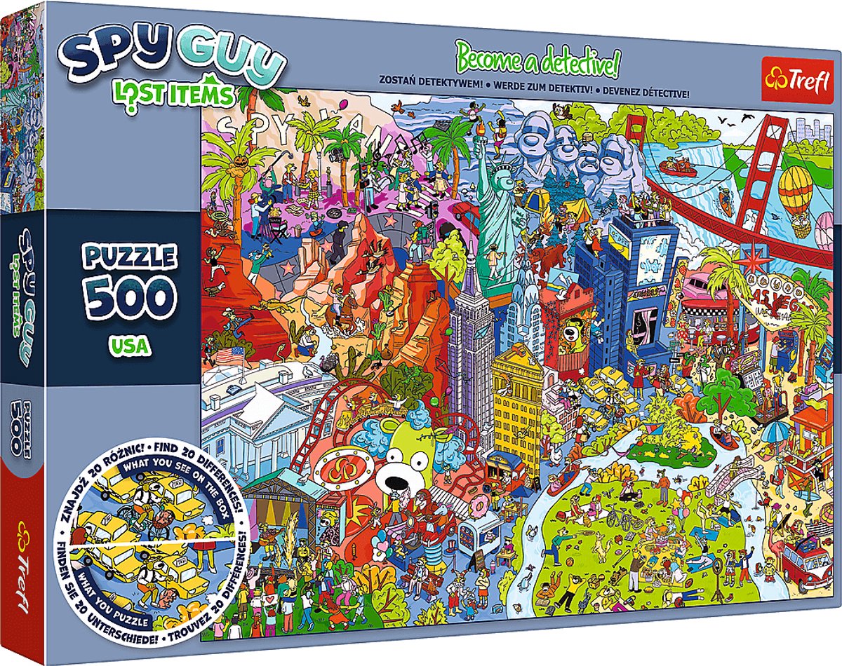 Trefl legpuzzel spy guy lost items usa 500 stukjes karton.