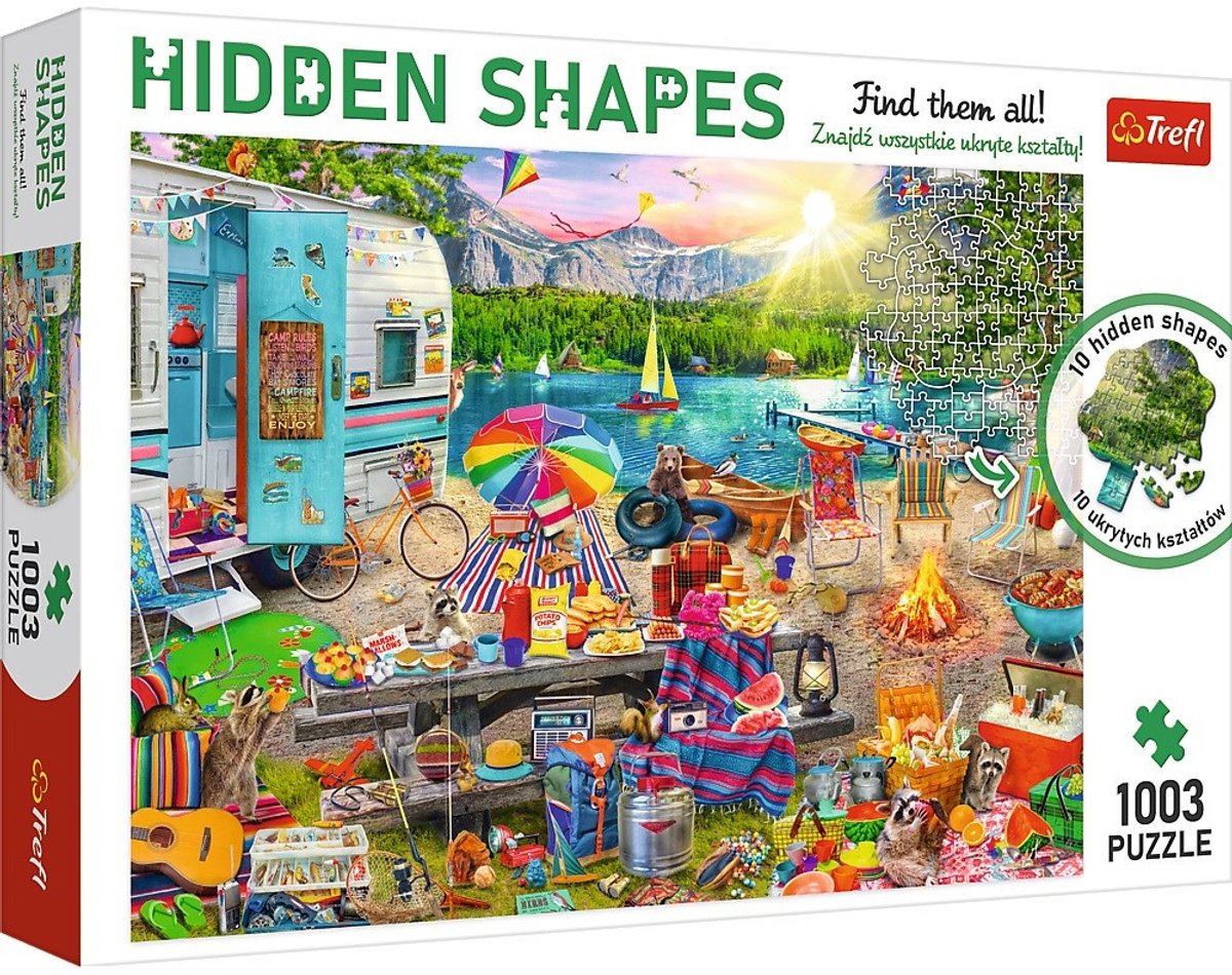 Serie Trefl forme nascoste - puzzle - 1003 pezzi - campeggio estivo - forme uniche