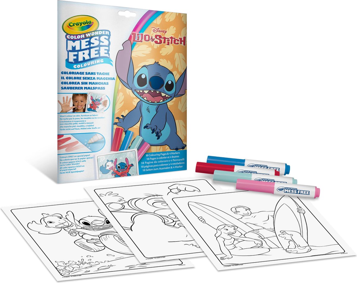 Crayola - meraviglia dei colori - libro da colorare - lilo e punto Disney - pagine da colorare e pennarelli