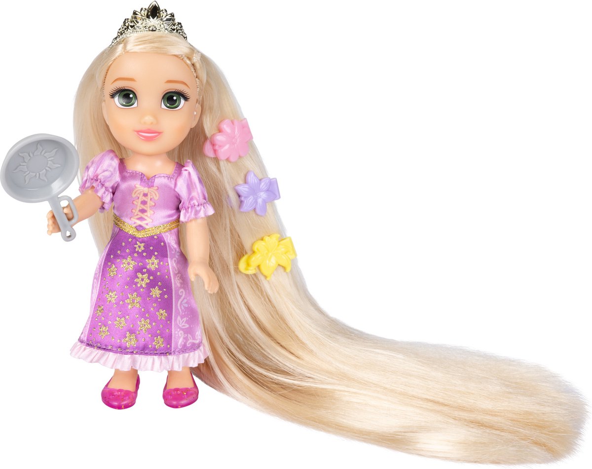 Jakks disney princess rapunzel muñeca con el pelo más largo pequeña muñeca rapunzel con pascal