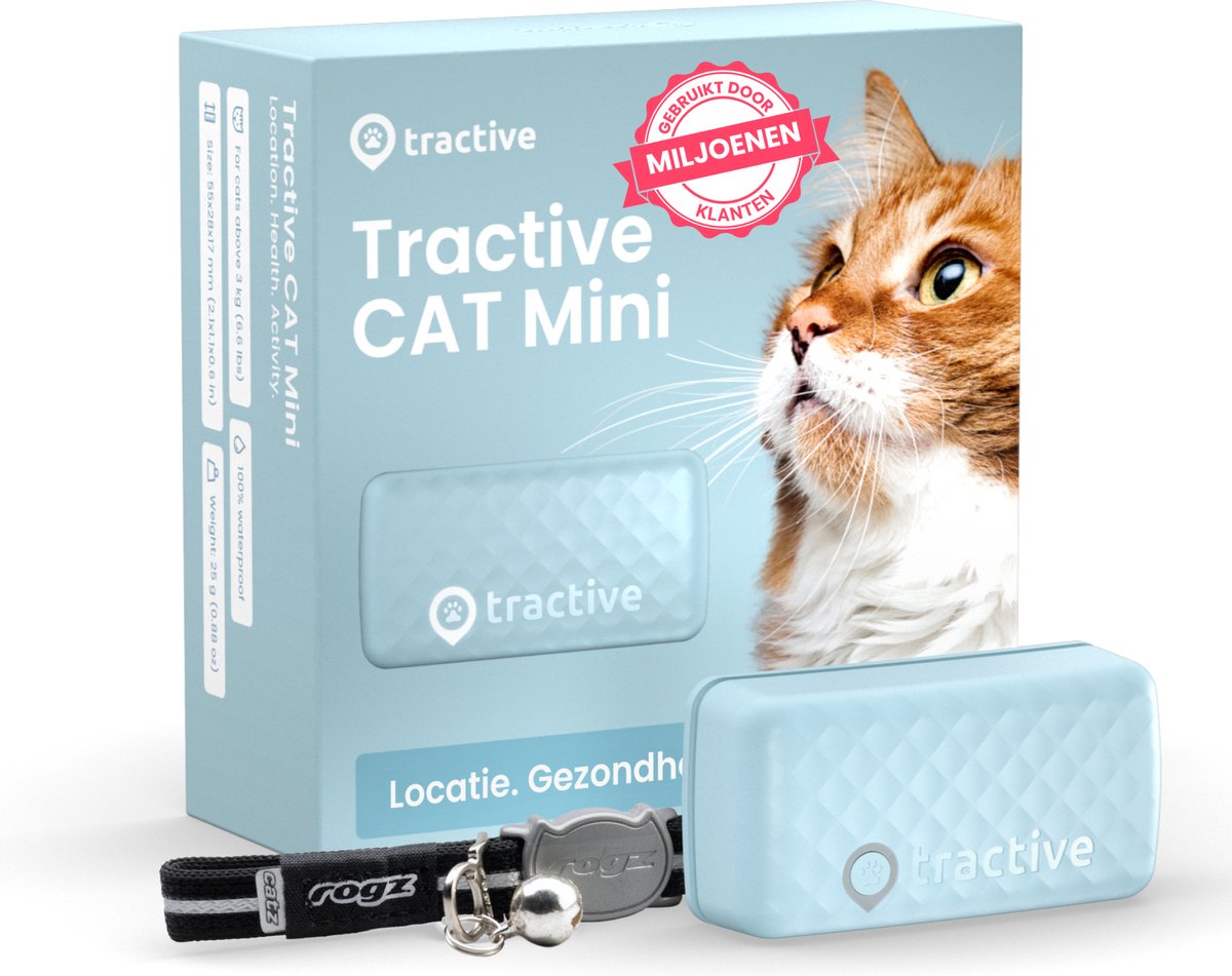 Tractive gps cat mini - kattentracker activiteitenmonitor