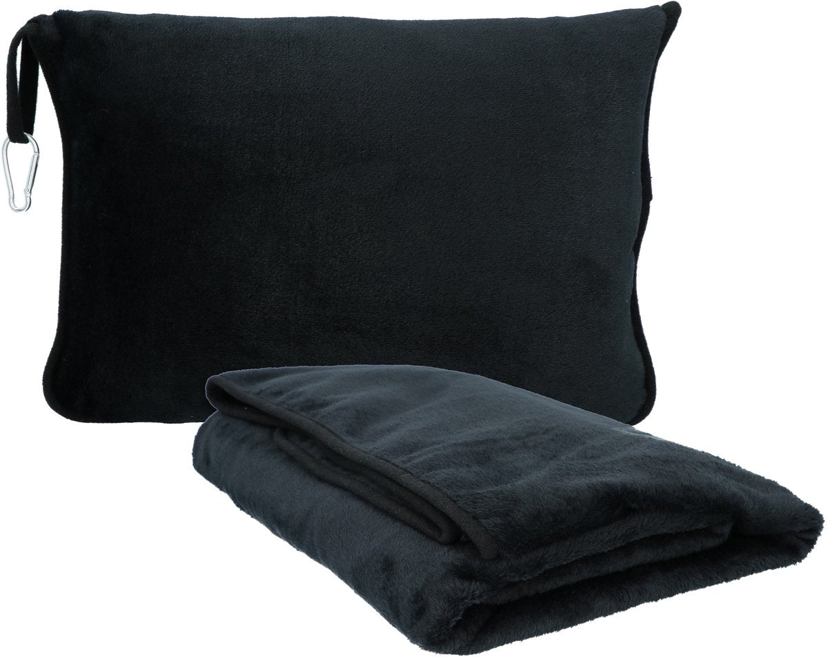 Cuscino da viaggio coperta da viaggio Carpoint - 2 in 1 - 165x95 cm - pieghevole 33x23x11 cm - comodo