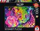 Schmidt - puzzle - leopardo arcobaleno neon - luccio sheena - 1000 pezzi - adulti - da 12 anni
