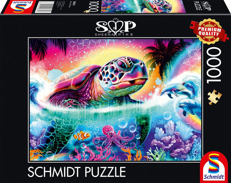 Schmidt - puzzle - tartaruga neon - luccio sheena - 1000 pezzi - adulti - da 12 anni