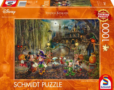999games schmidt puzzle - disney, mickey minnie halloween fun - colección de estudios thomas kinkade - 1000 piezas