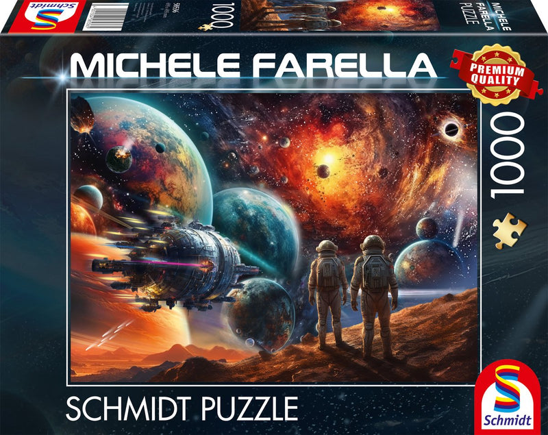 Schmidt - rompecabezas - visualización de colores cósmicos, viaje al espacio - michele farella - 1000 piezas - adultos - a partir de 12 años