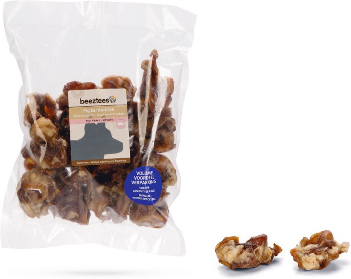 Chicchi di orecchie di maiale Beeztees - naturali - snack per cani - confezione risparmio - 520 grammi