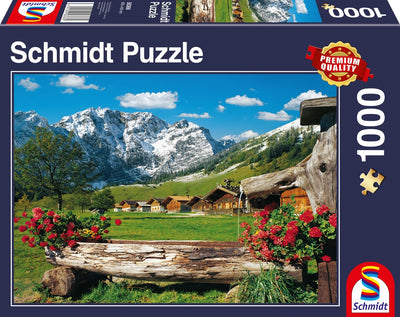 Schmidt - puzzle - vista sull'idilliaco paesaggio montano - 1000 pezzi - adulti - da 12 anni