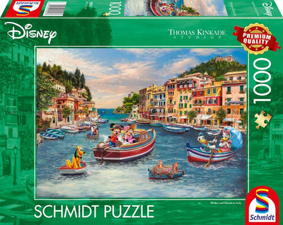 Schmidt spiele - thomas kinkade studios - disney mickey en minnie in italië, 1000 stukjes